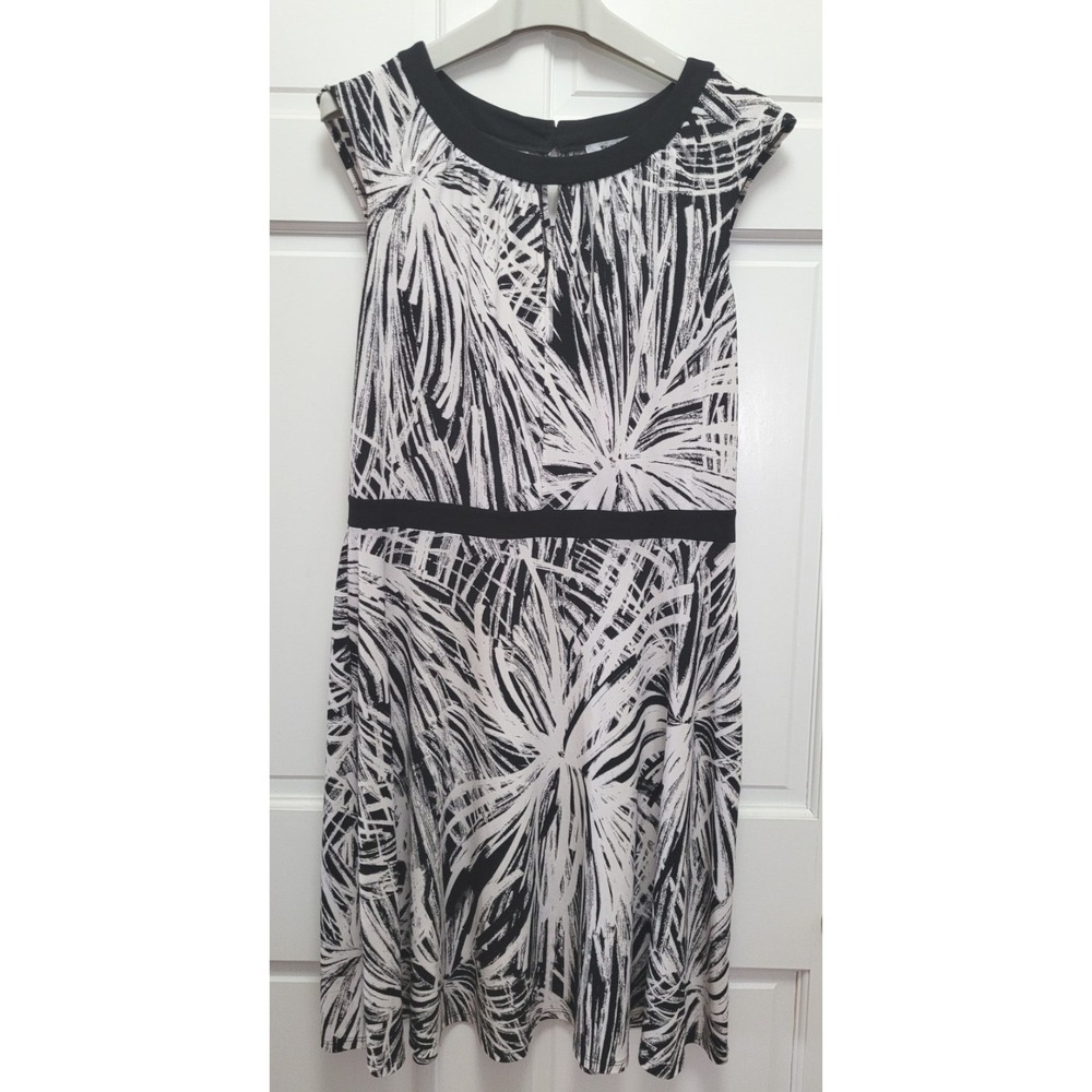 WHBM‎ White House Black Market Abstract Print Sleeveless Polyester Dress - Sz 12